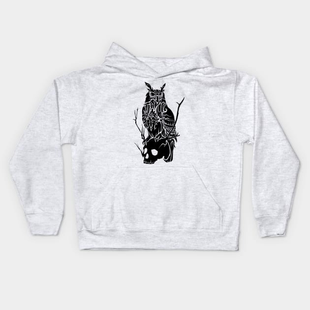 Owl and Skull Kids Hoodie by TurkeysDesign